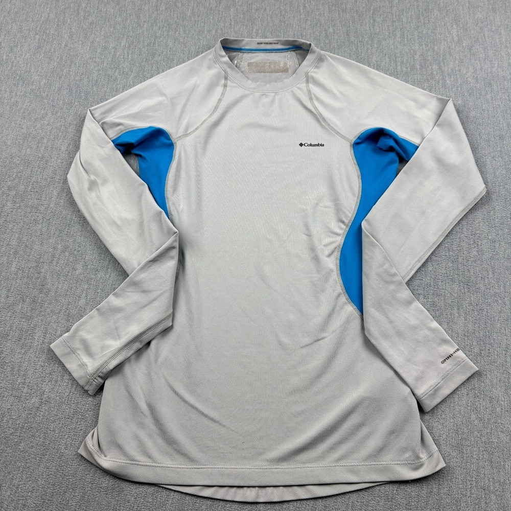 Columbia‎ Shirt Womens XS Gray Omni Heat Pullover Hiking Long Sleeve Baselayer